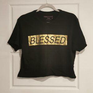 cropped BLESSED shirt